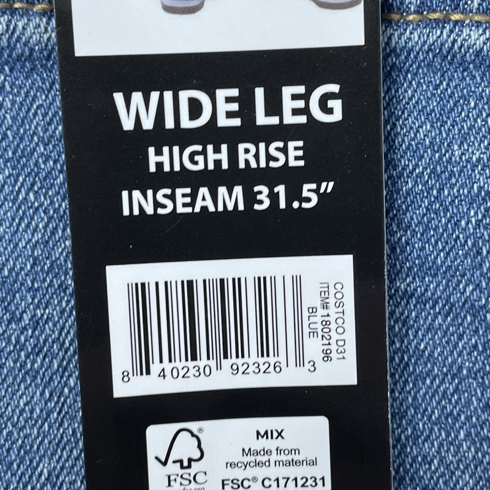Well Worn Women's Size 16 / 36 Wide Leg Jeans Blue H0729 - Picture 5 of 7